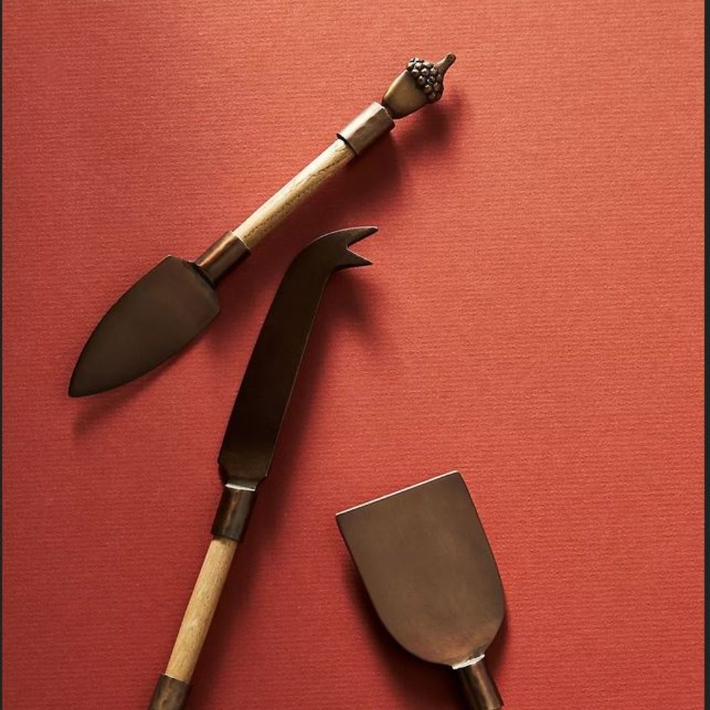 Anthropologie Autumn Harvest Cheese Knives, Set of 3 NEW